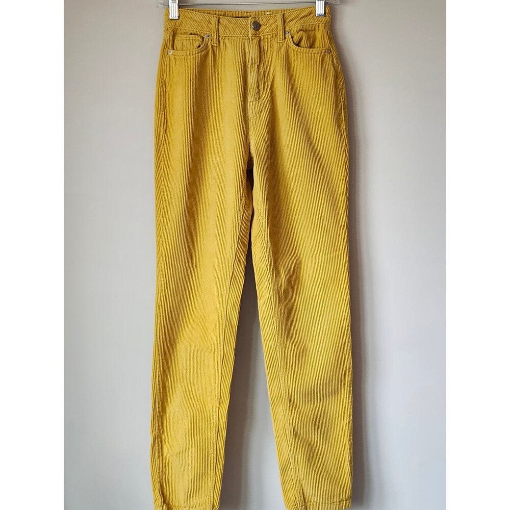 BDG Mom High Rise Corduroy Yellow Jeans Y2K Party Retro 90s Casual Size 24 A0011